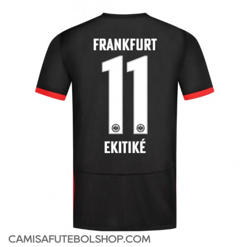 Camisa de time de futebol Eintracht Frankfurt Hugo Ekitike #11 Replicas 2º Equipamento 2024-25 Manga Curta